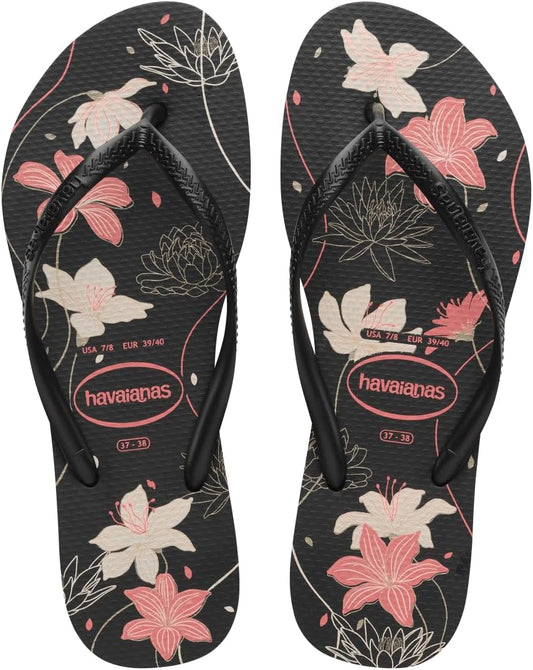 Havaianas Slim Organic Floral Black