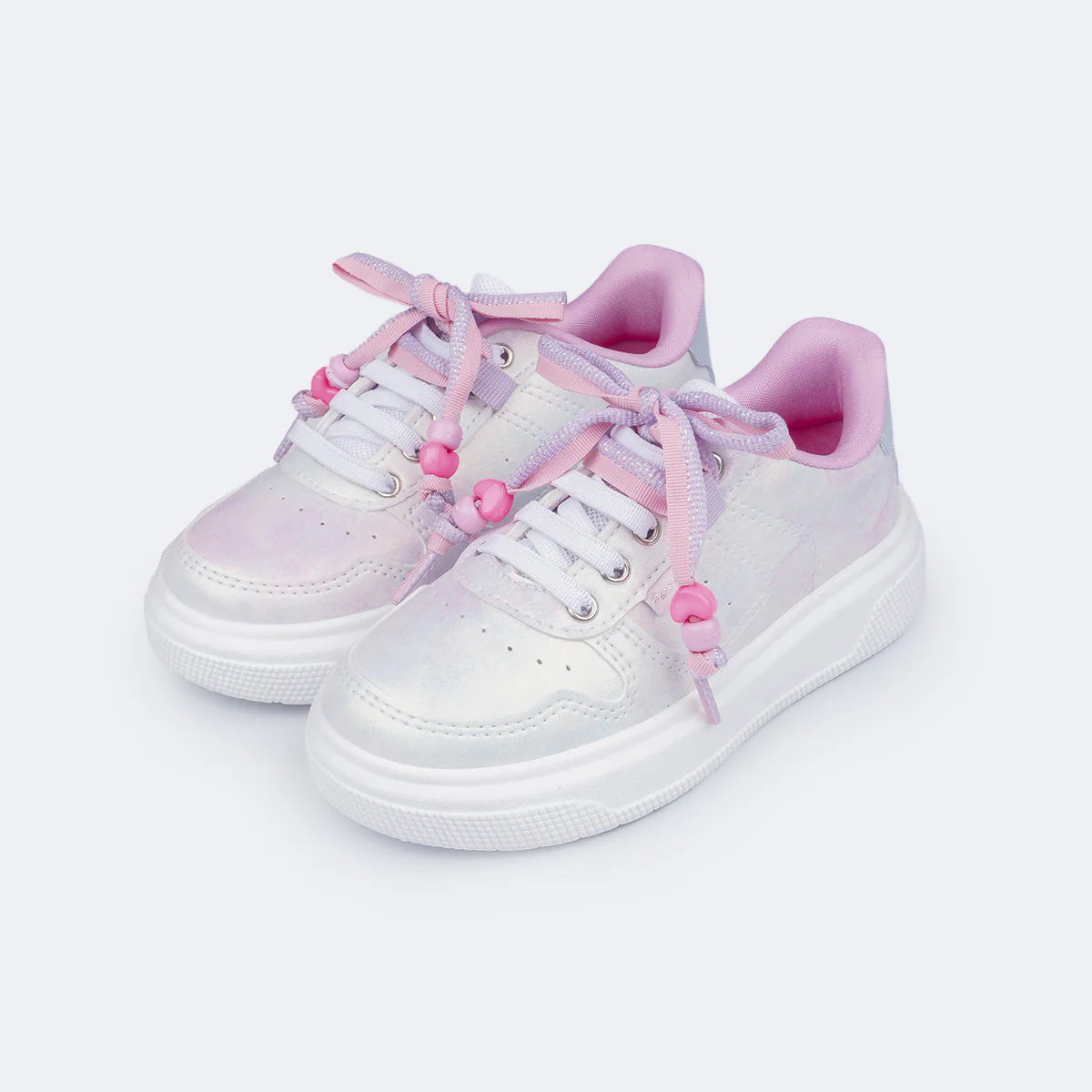 Customize Girls' Sneakers with Laces and Beads Tie Dye