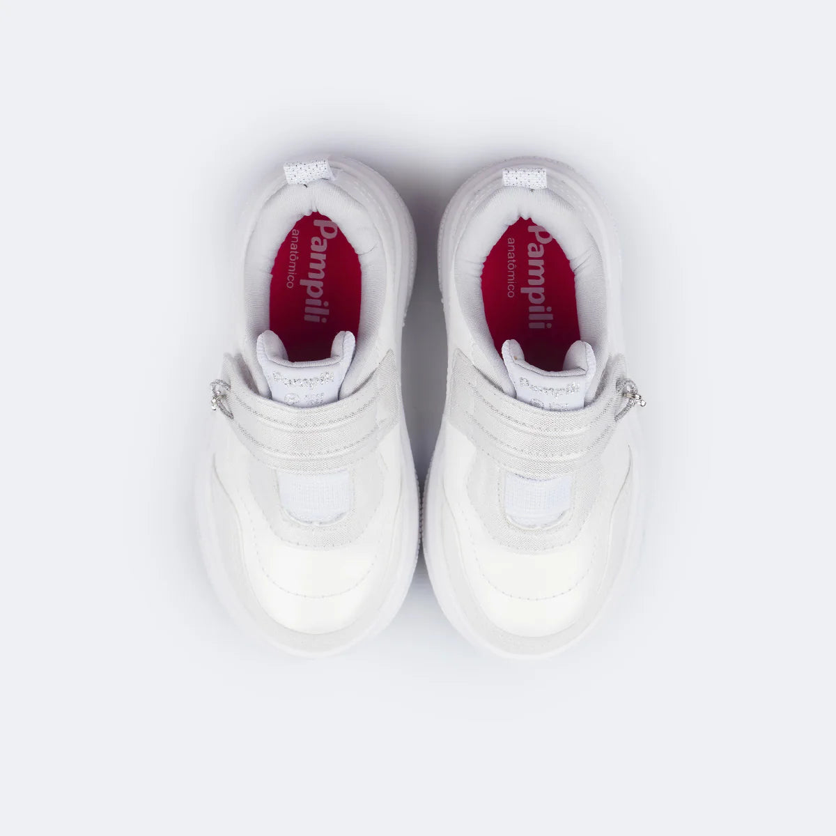 Girls' White Pearl Pendant Sneakers