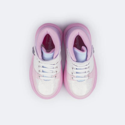 Pampili Bear Kids' Mid-Calf LED Pink Sneakers