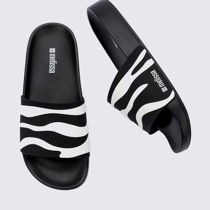 MELISSAS ANIMAL PRINT SLIDE black/white