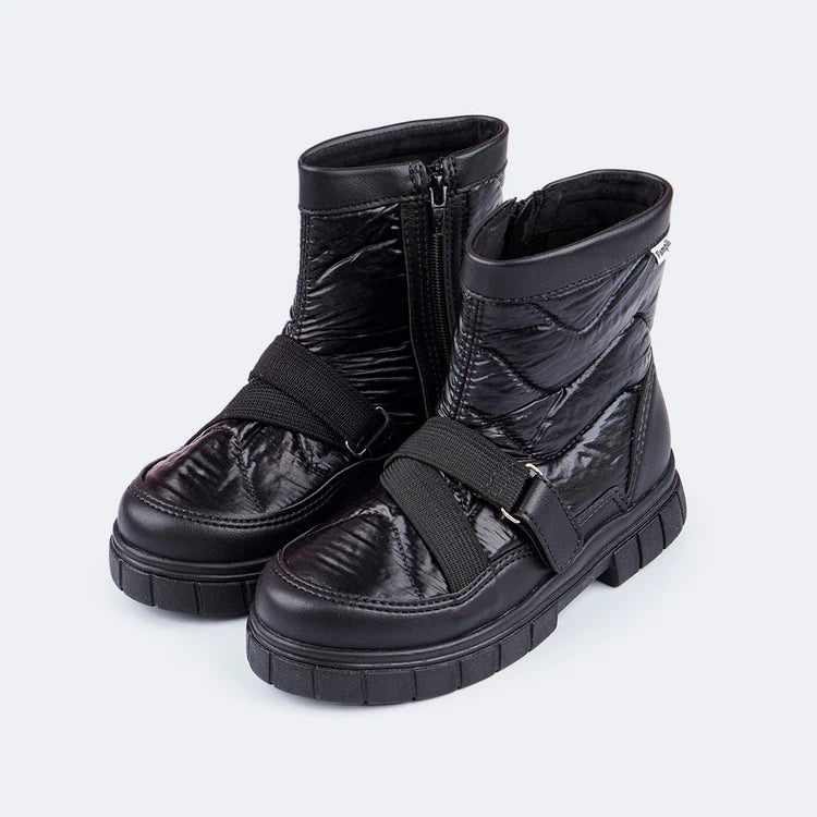 Pampili Lucky Quilted Children's Ankle Black Boots