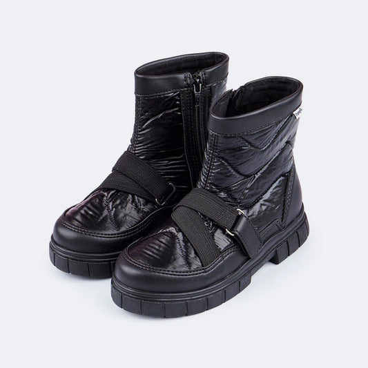 Pampili Lucky Quilted Children's Ankle Black Boots