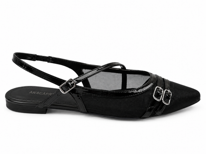 Anacapri Slingback Mary Jane Pointed-Toe Black