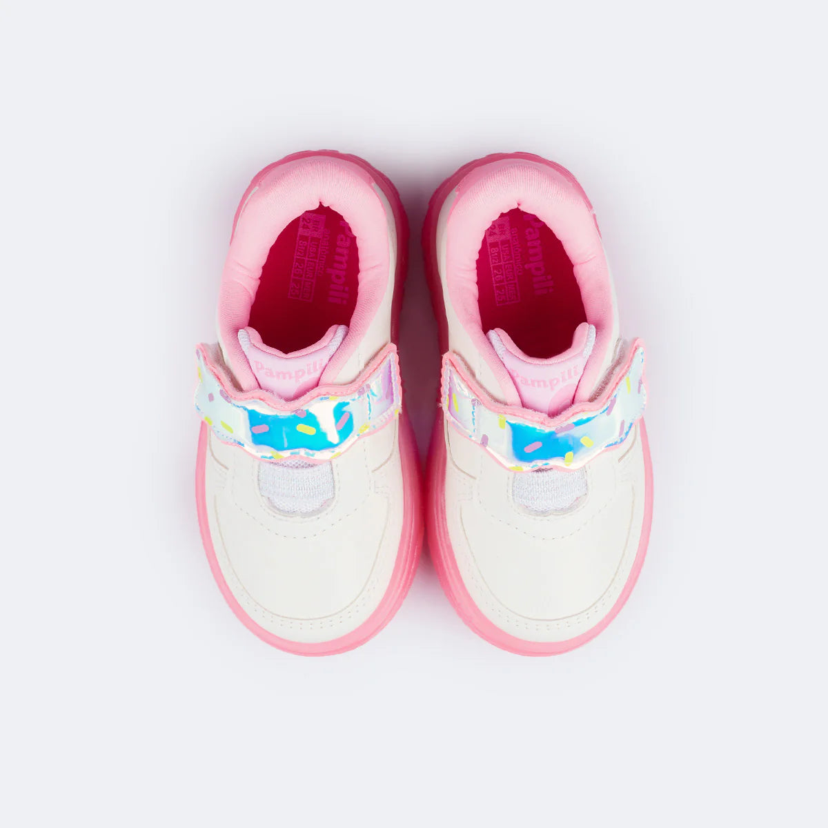 Pampili XP 24 White Pink Sweet Children's Led Sneakers