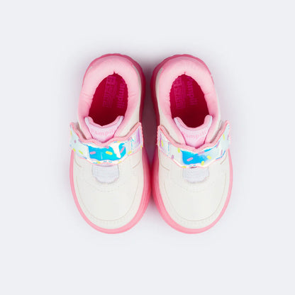 Pampili XP 24 White Pink Sweet Children's Led Sneakers
