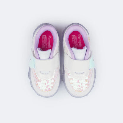 Liz Children's LED Sneakers with Mermaid Tail Light White