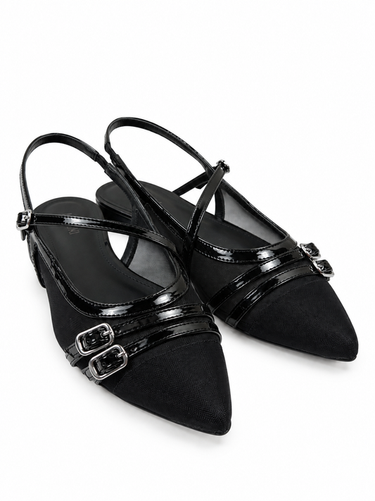 Anacapri Slingback Mary Jane Pointed-Toe Black