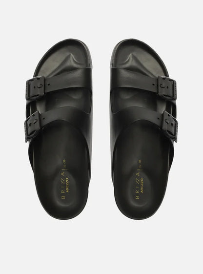 Black Slide Flatform Straps Brizza