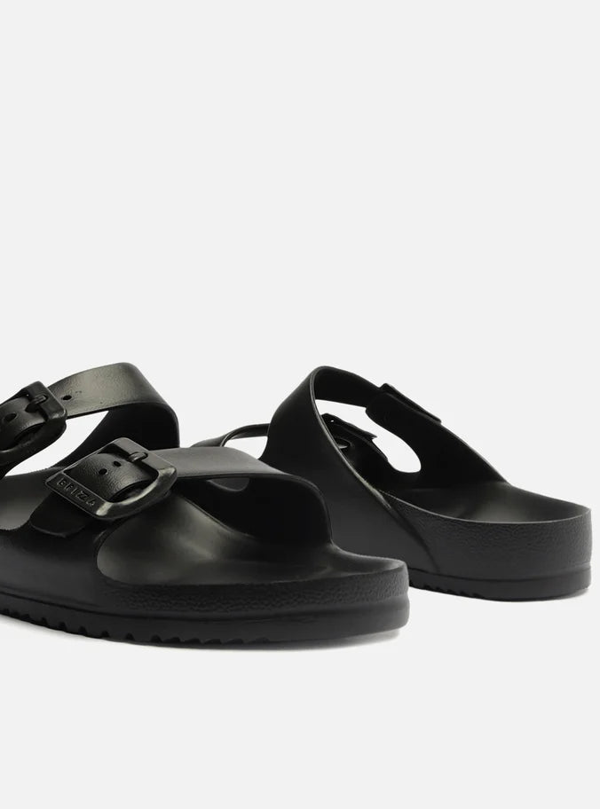 Black Slide Flatform Straps Brizza