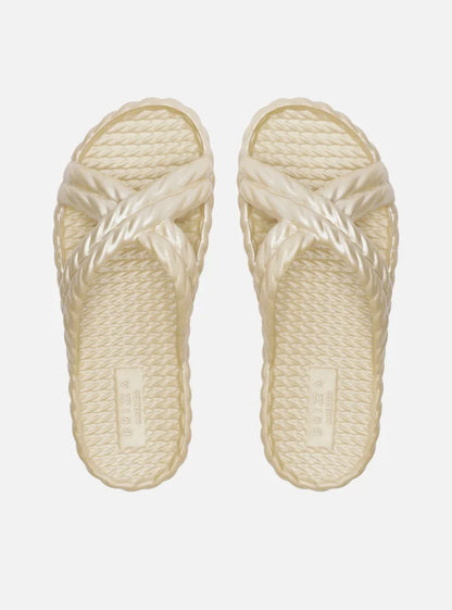 Brizza Arezzo Gold Morroco Flat Sandal