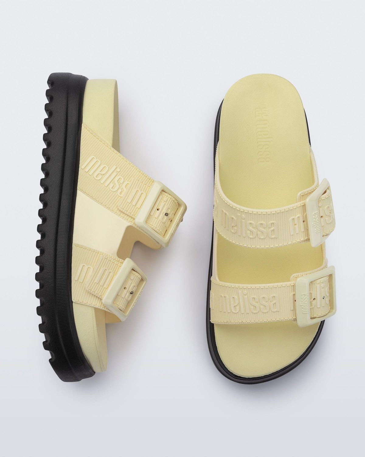 Melissas Cozy M Lover Platform Buttercream Slides