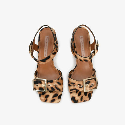 ANIMAL PRINT LEATHER SANDAL