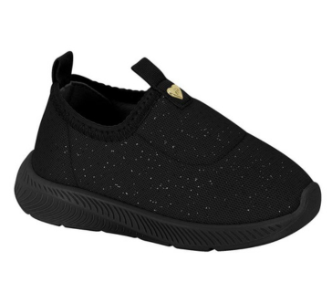 Molekinha Tennis Baby Tecido Shine Comfy Black