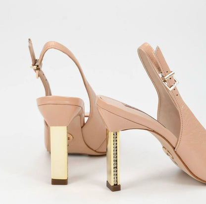 Women's Open Toe Leather Mini Snake Shoes in Pink