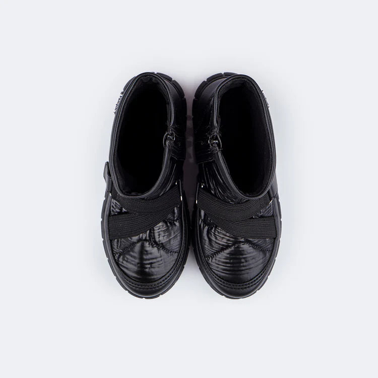 Pampili Lucky Quilted Children's Ankle Black Boots