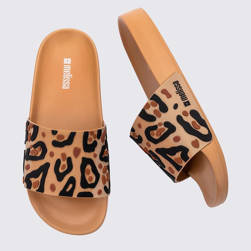 MELISSAS ANIMAL PRINT SLIDE beige/back