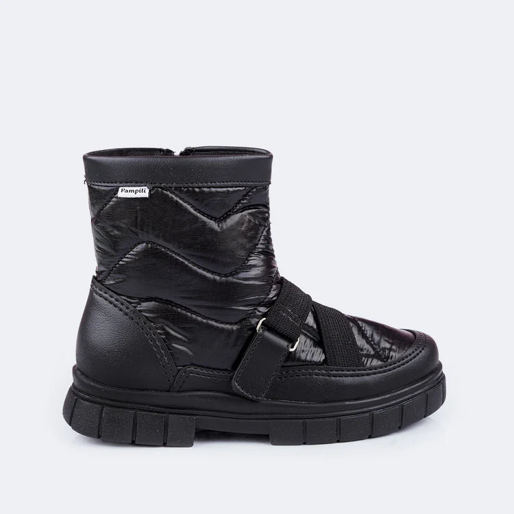 Pampili Lucky Quilted Children's Ankle Black Boots