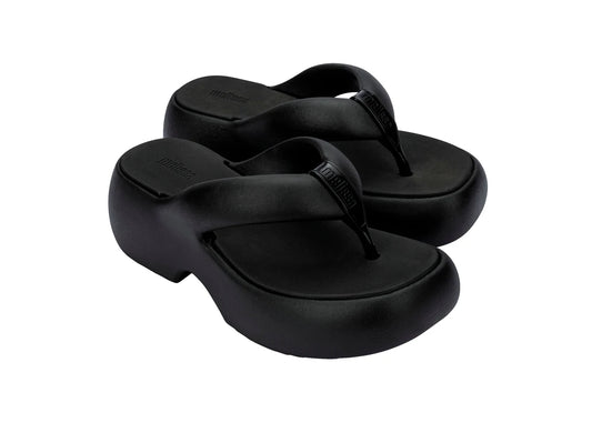 Melissas Free Fuzzy Black Sandal