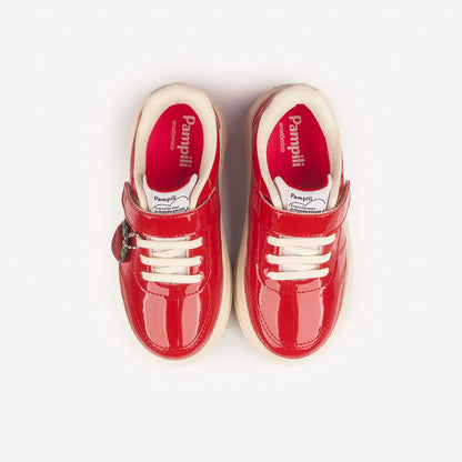Pampili Strawberry Red Patent Leather Children's Sneakers