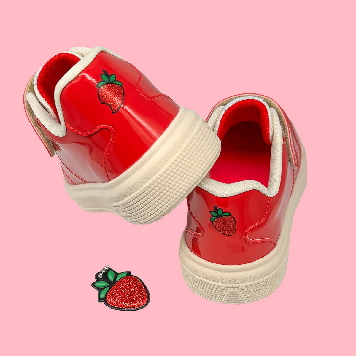 Pampili Strawberry Red Patent Leather Children's Sneakers