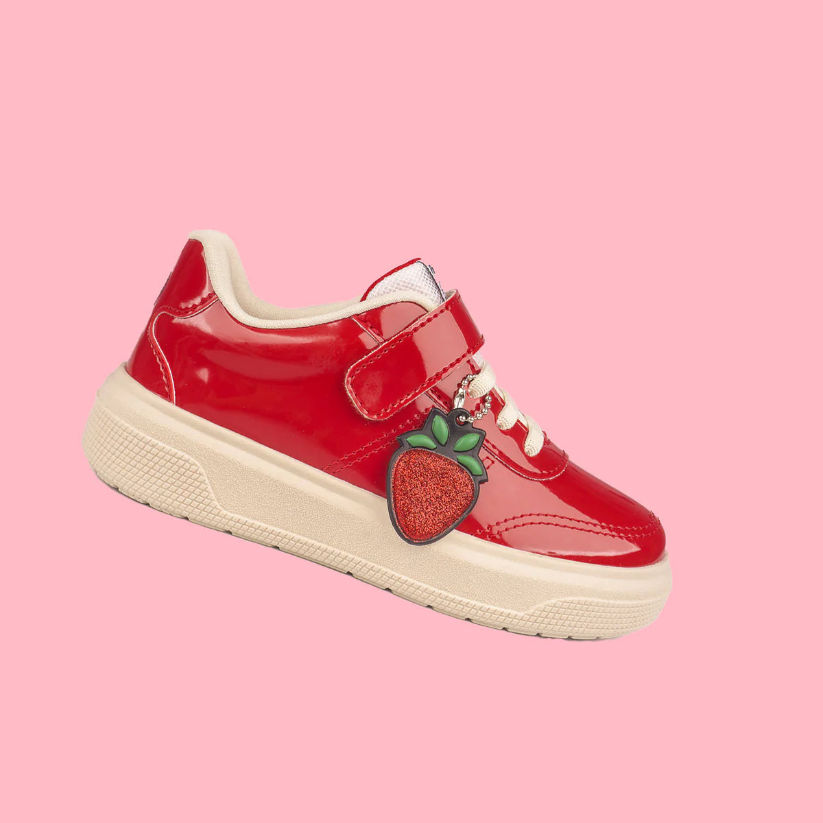 Pampili Strawberry Red Patent Leather Children's Sneakers