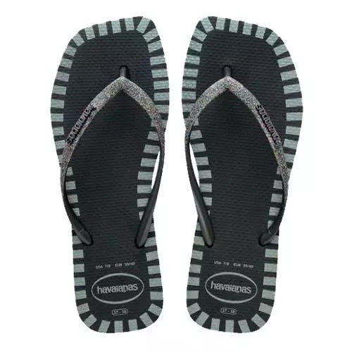 Havaianas Square Glitter Contour New Graphite