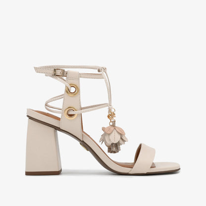 Off-White Floral Leather Sandal