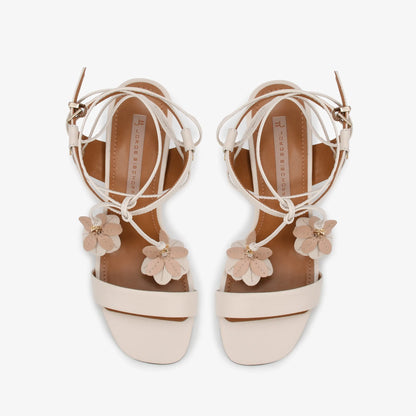 Off-White Floral Leather Sandal