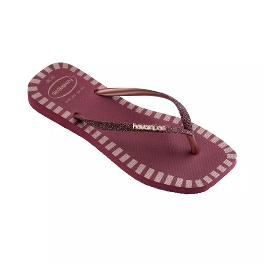 havaianas square glitter contour _ burgundy