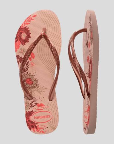 Havaianas Slim Organic Rose Ballet/Gold Flip-Flops