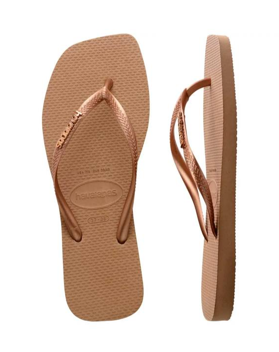 Havaianas Square Logo Metallic Rose Gold