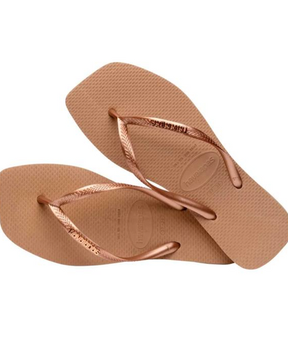 Havaianas Square Logo Metallic Rose Gold