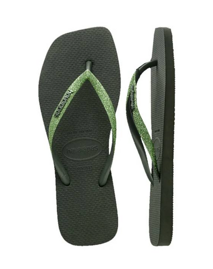 Havaianas Square Glitter Olive Green