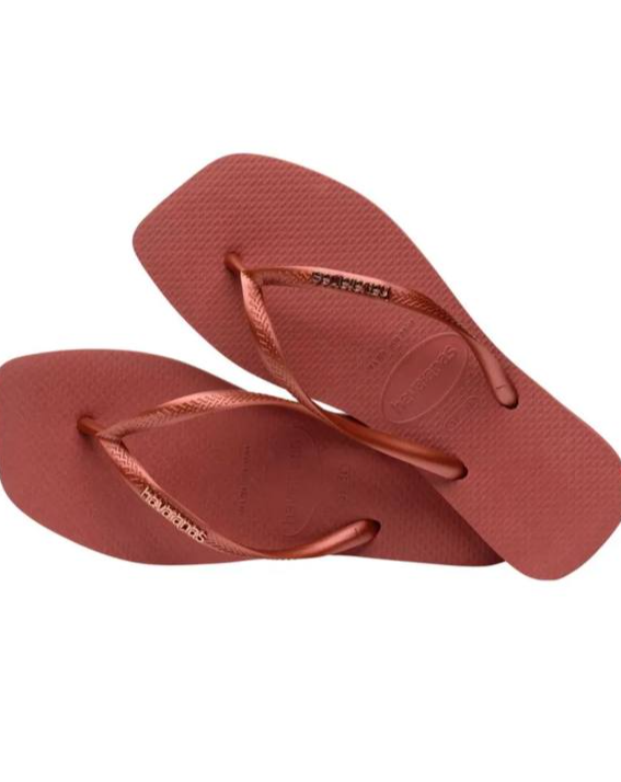 Havaianas Square Logo Metallic Burgundy