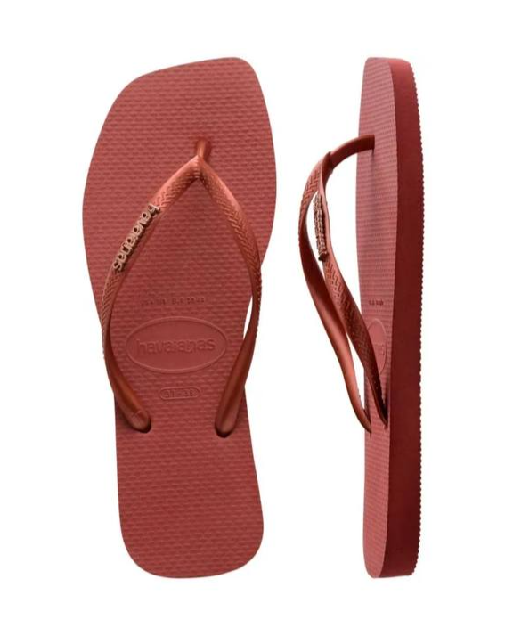 Havaianas Square Logo Metallic Burgundy