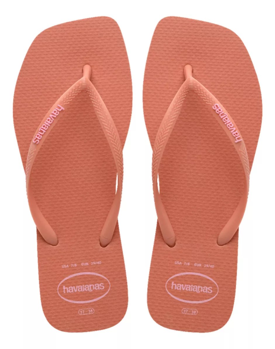 Havaianas Slim Square Logo Pop-Up peach