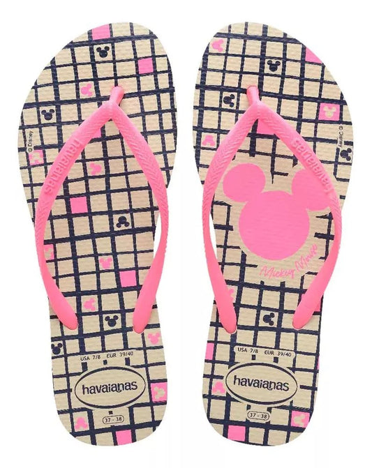 Havaianas Slim Disney Minnie Rose/Beige (beige palha)