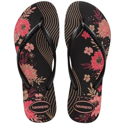 Havaianas Slim Organic Floral Black