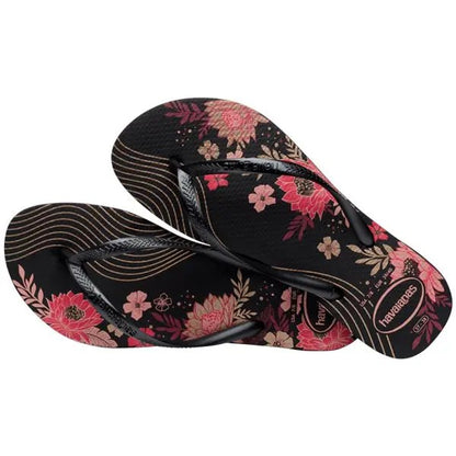 Havaianas Slim Organic Floral Black