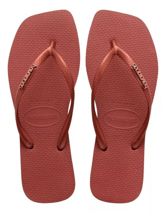 Havaianas Square Logo Metallic Burgundy