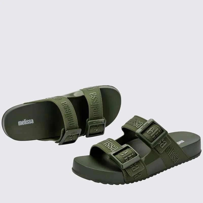 Melissas Cozy Slides olive green