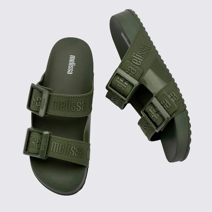 Melissas Cozy Slides olive green