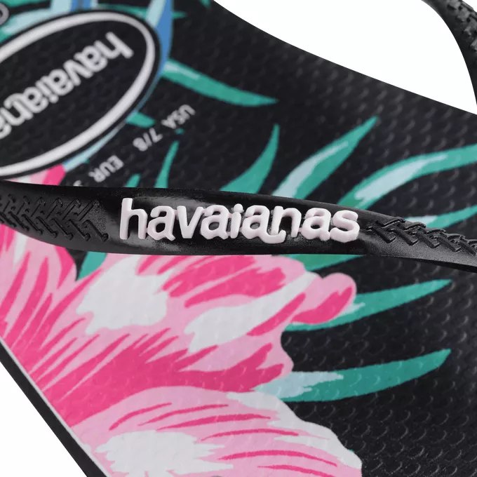 Havaianas Slim Palm Floral Black