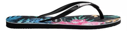 Havaianas Slim Palm Floral Black