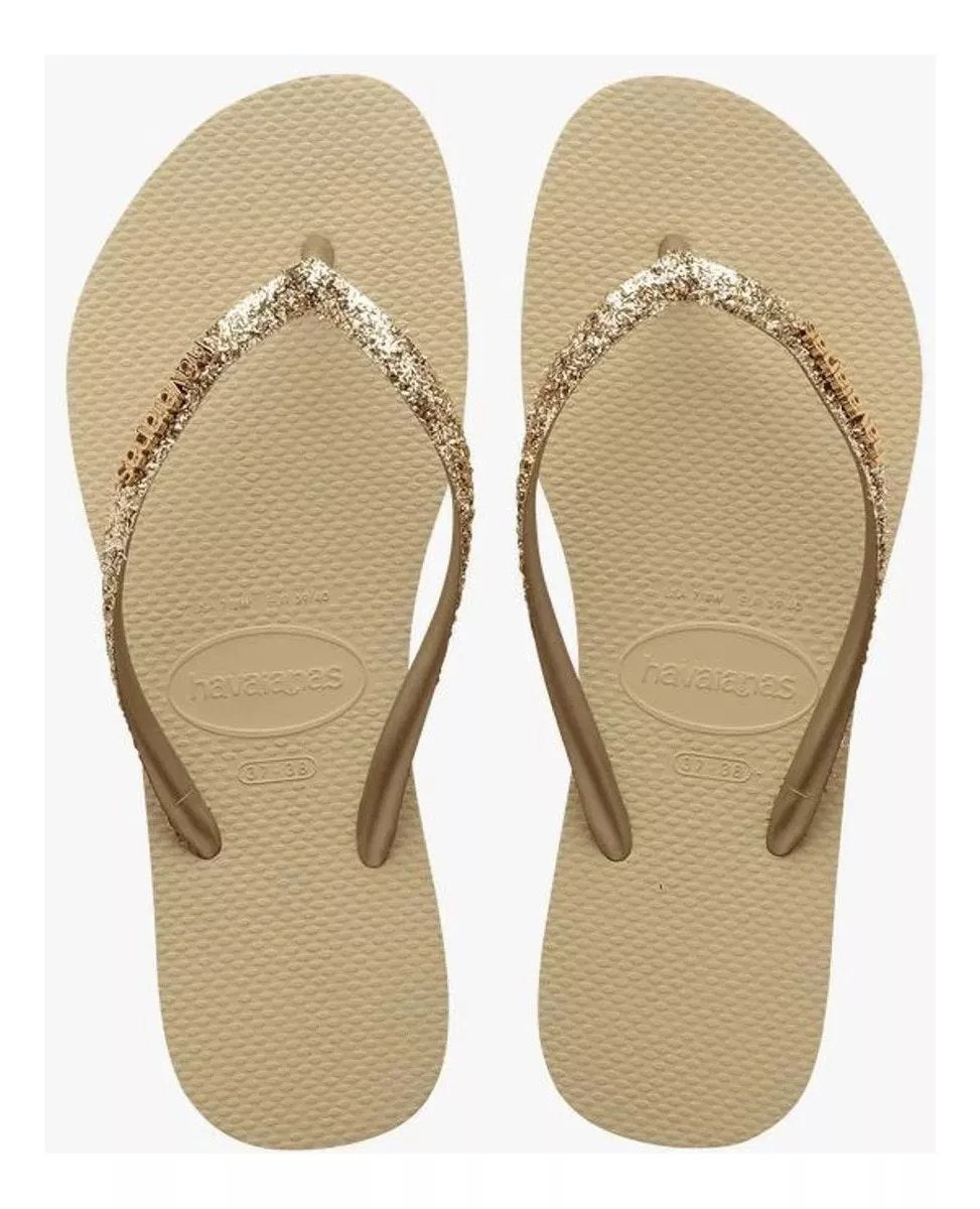 Havaianas Slim Glitter Beige/Gold