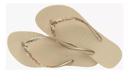 Havaianas Slim Glitter Beige/Gold