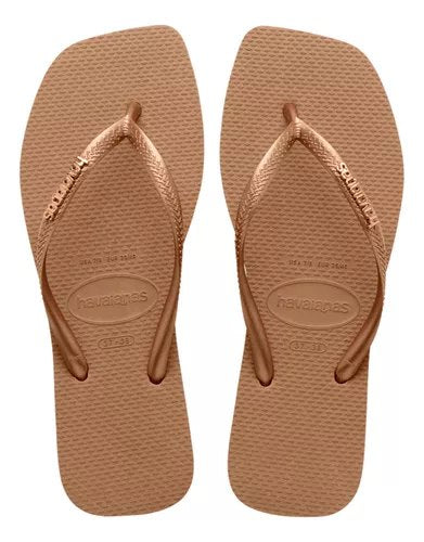 Havaianas Square Logo Metallic Rose Gold