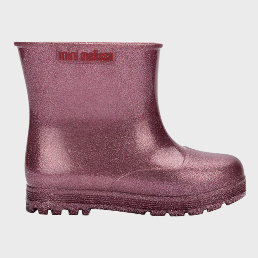 Mini Melissa Pink Glitter Boots