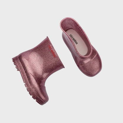 Mini Melissa Pink Glitter Boots